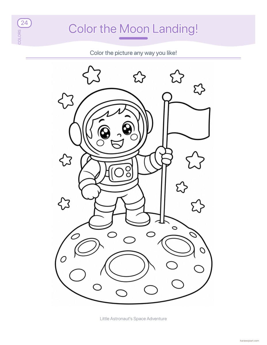 Little Astronaut's Space Adventure — sample interior page 1